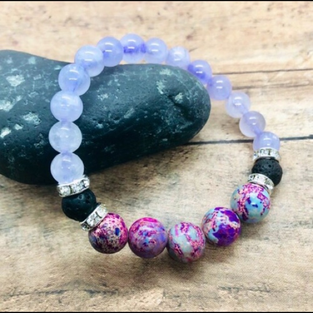 NEW Lavender Jade Diffuser Bracelet w/ Jasper